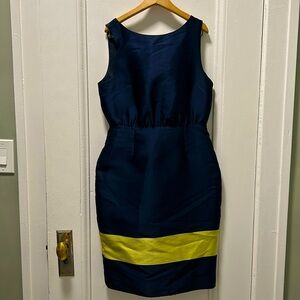 Silk blend dress, which is fully lined in classic blue. J Crew Collection